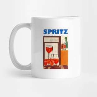 Retro Classic Spritz Poster Drinks at Home Homebar, Kitchen Bar Prints, Vintage Drinks, Recipe, Wall Art Mug